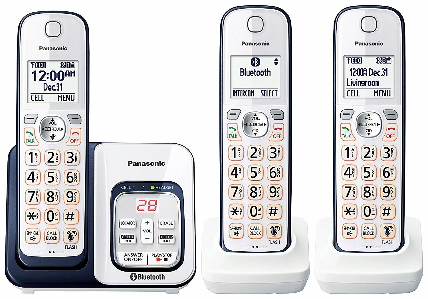 Panasonic Kx-tgd563a Bluetooth Cordless Phone With Voice Assist - 3 Handsets