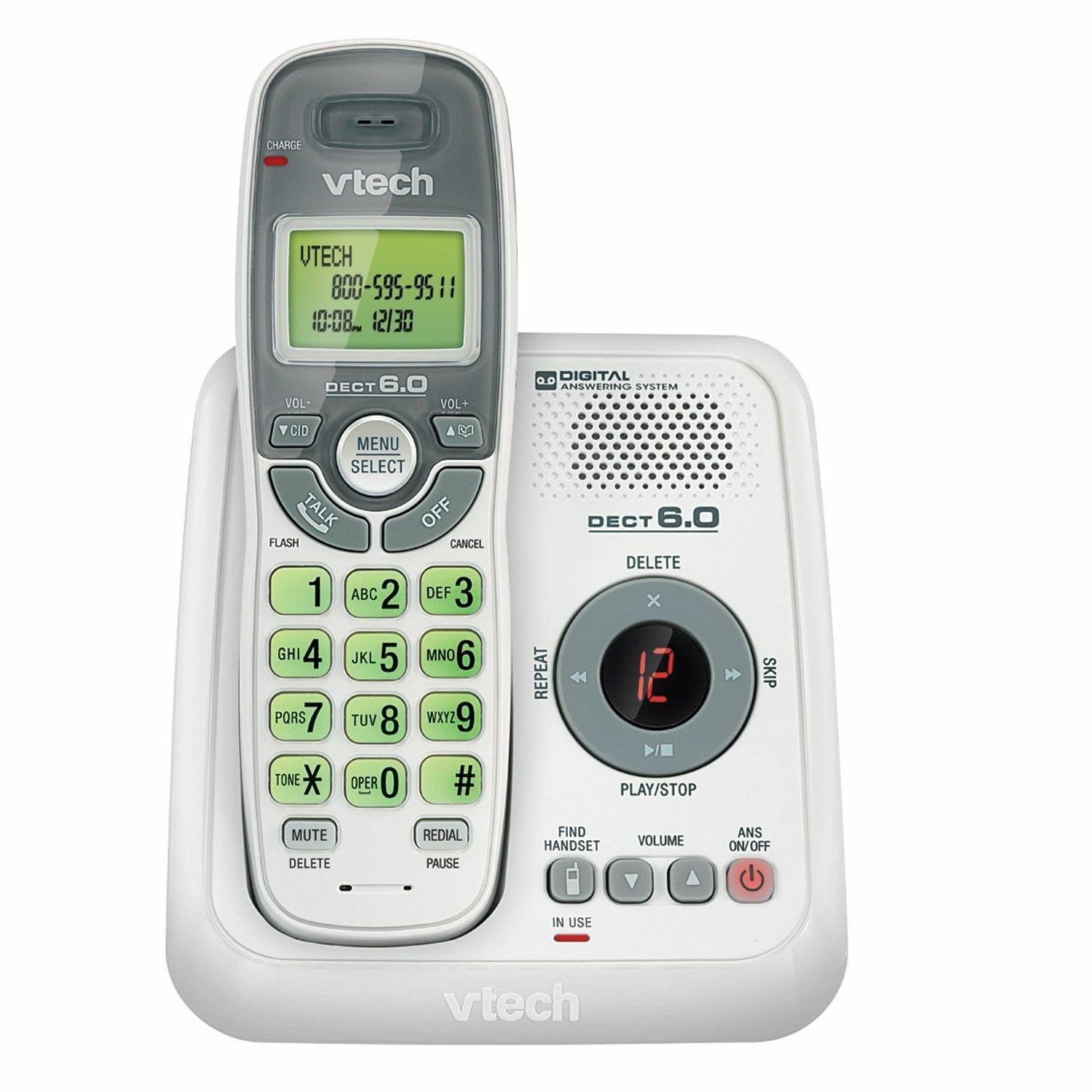 Vtech Cordless Phone With Caller Id & Digital Answering Machine (cs6124) ™