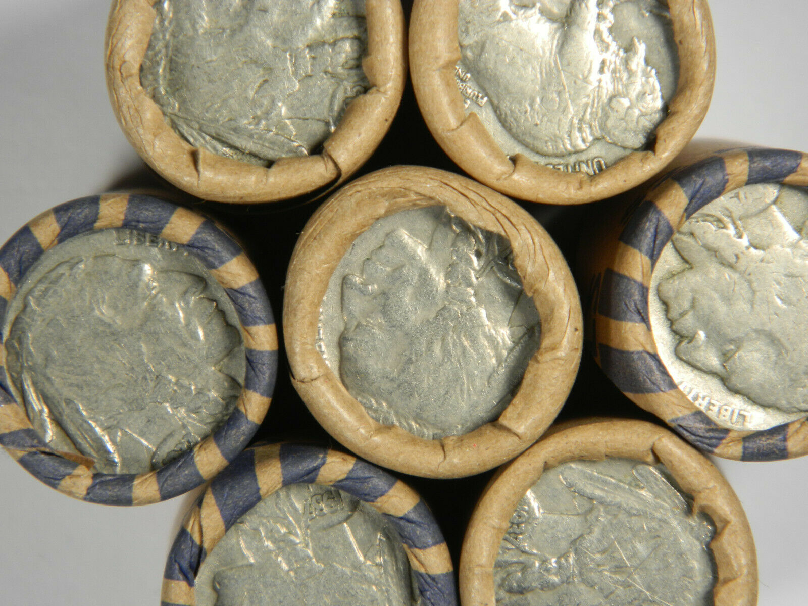 $1 Buffalo Nickel Half Roll ~ Full Date Coins ~ Vintage Pds ~ Old Lot Mixed Date